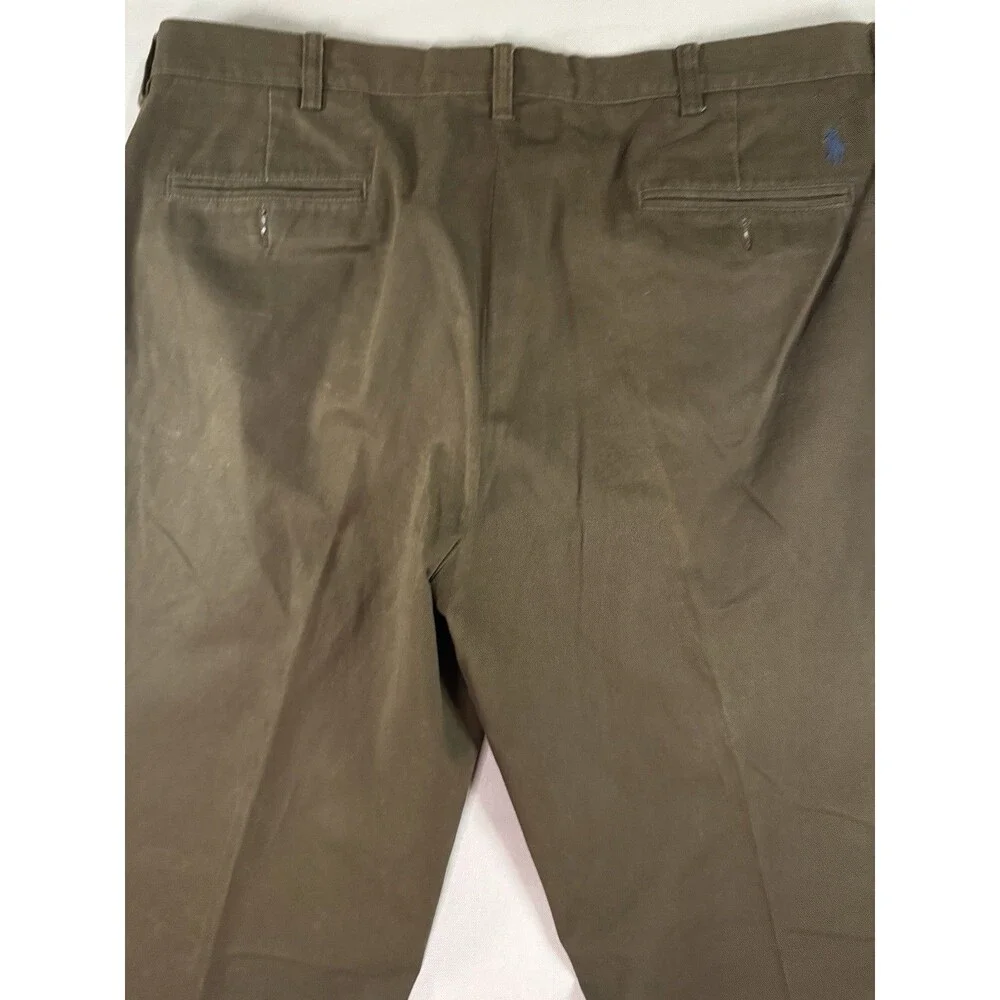 Polo Ralph Lauren Men's Classic Cotton Twill Chino Flat Front Pants 38x32 Brown